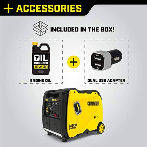 Champion Power Equipment 200986 4500-Watt Portable Inverter Generator RV Ready