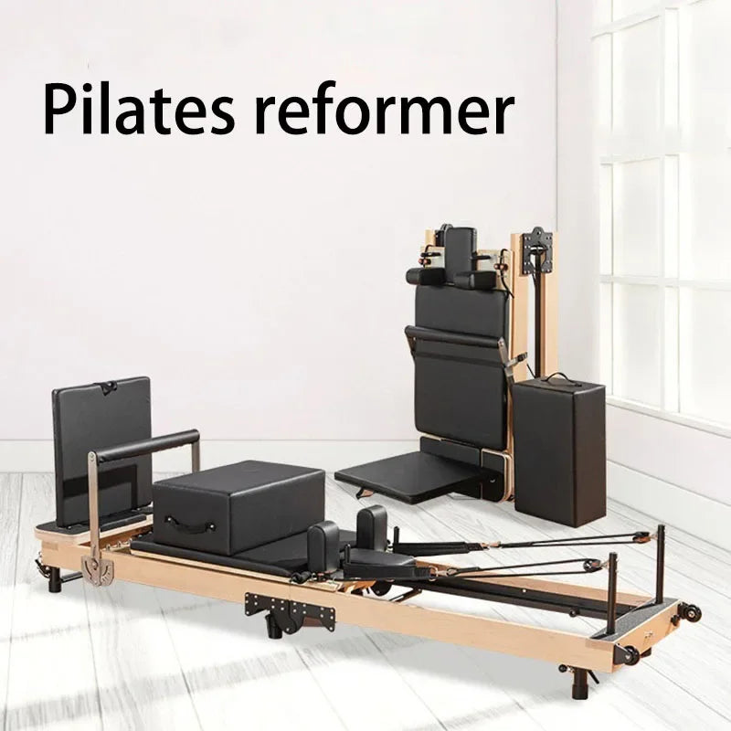 Reformer Pilates Foldable Oak Edition – Home Studio Machine