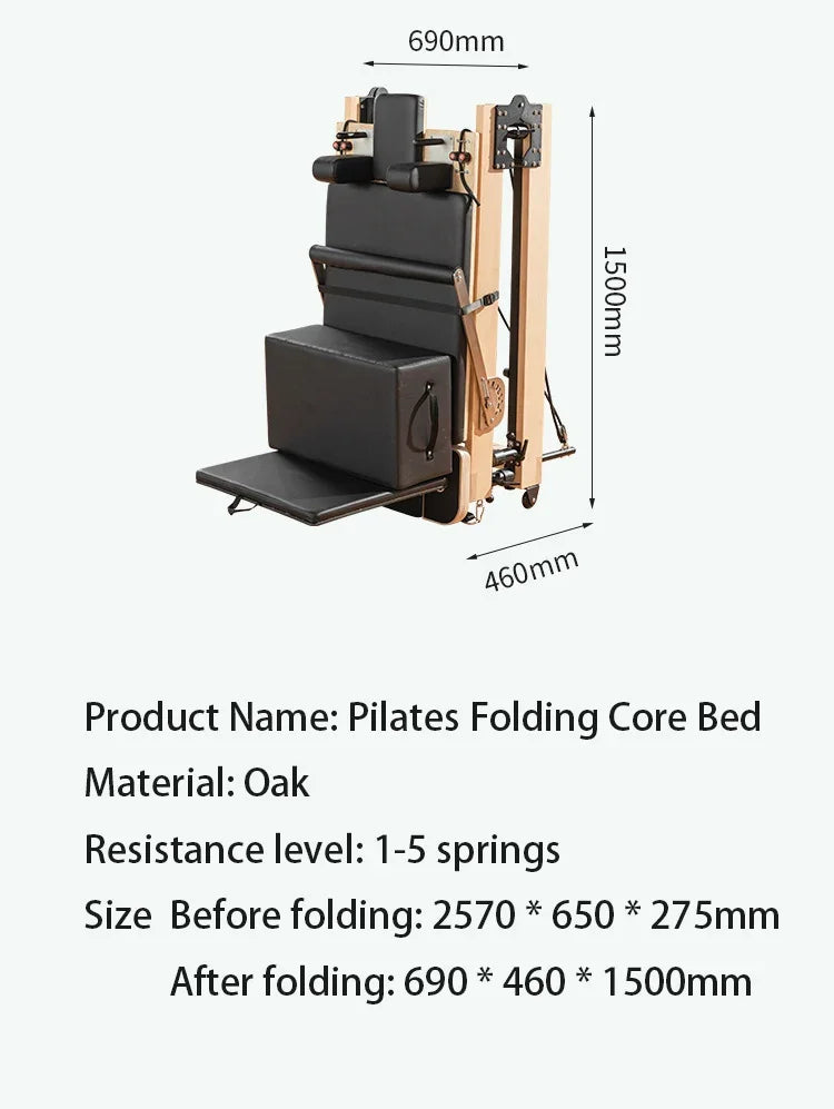 Reformer Pilates Foldable Oak Edition – Home Studio Machine