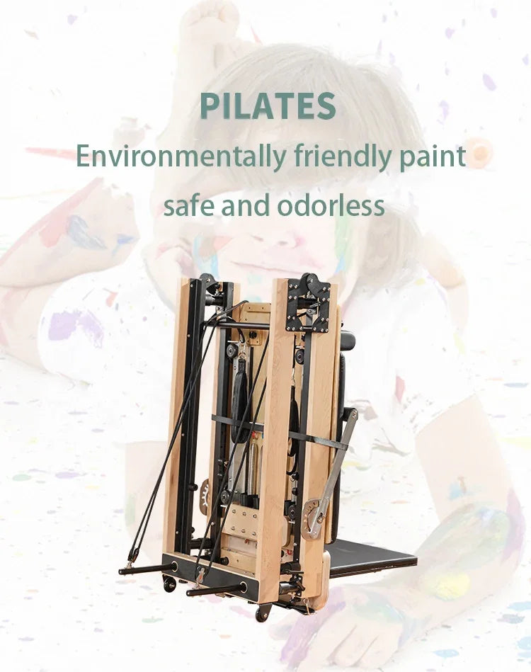 Reformer Pilates Foldable Oak Edition – Home Studio Machine