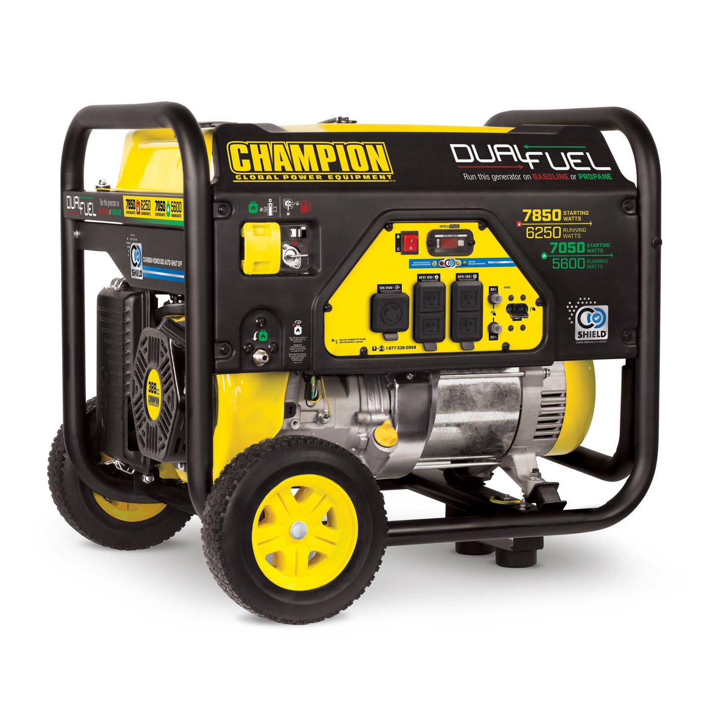 Champion Power Equipment 6250-Watt Dual Fuel Powered Portable Generator with Co Shield Technology