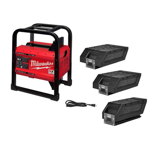 Milwaukee MX Fuel 3600-Watt/1800-Watt Lithium-Ion Battery Push Start Portable Power Station Battery Generator & 16 in. Chainsaw