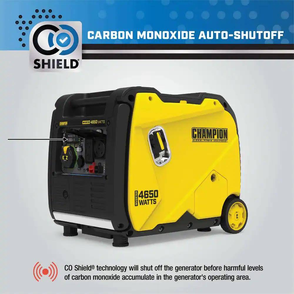 Champion Power Equipment 4650-Watt Recoil Start Gasoline Powered RV Ready Inverter Generator with Co Shield and Quiet Technology 201154