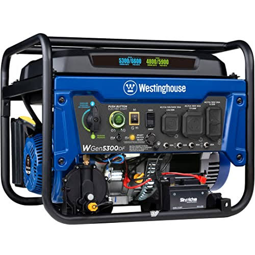 Westinghouse WGEN7500C 9,500/7,500-Watt GAS Powered Portable Generator with Remote Start, TRANSFER Switch Outlet and Co Sensor