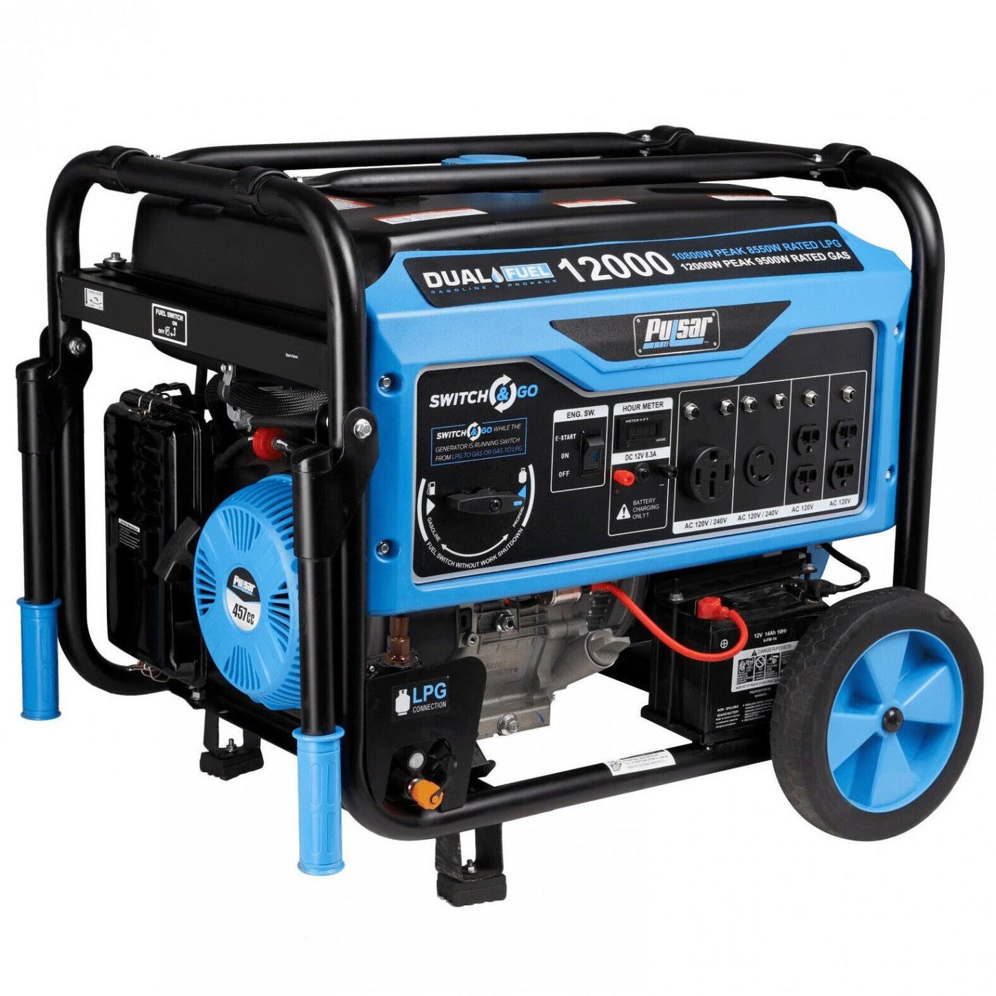 Pulsar 12000W Dual Fuel Portable Generator with Electric Start