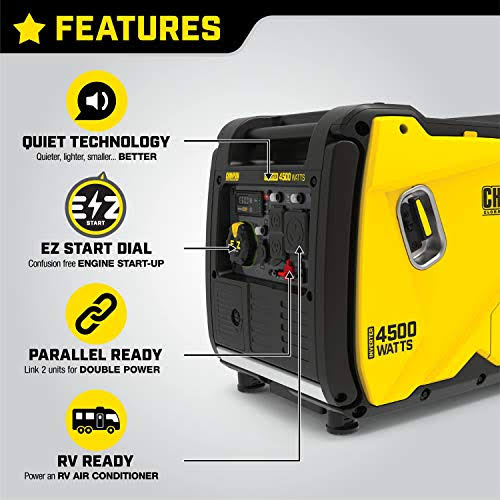 Champion Power Equipment 200986 4500-Watt Portable Inverter Generator RV Ready
