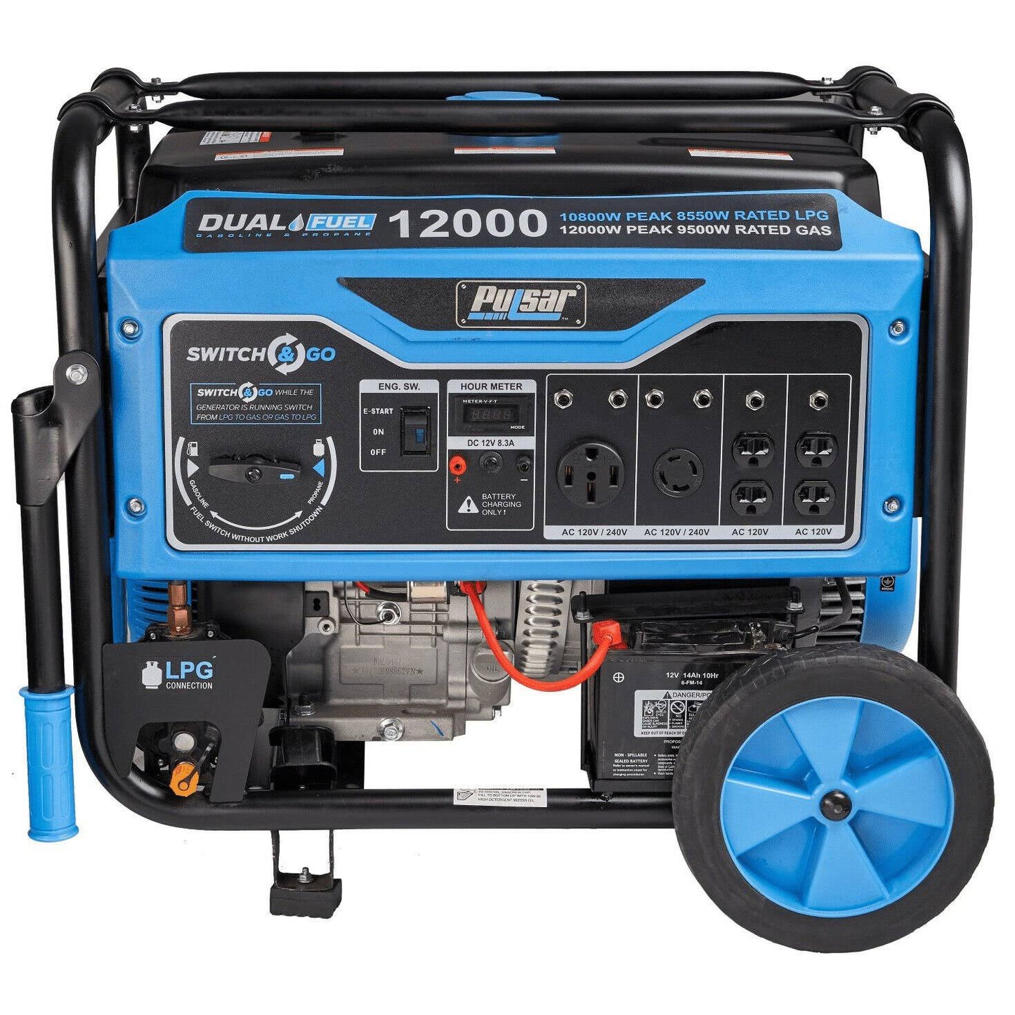 Pulsar 12000W Dual Fuel Portable Generator with Electric Start