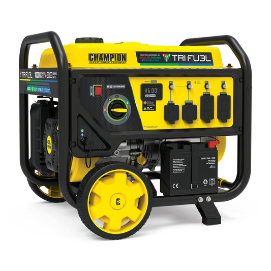 Champion 8000-Watt Tri-Fuel Portable Natural GAS Generator with Co Shield and Electric Start 100416