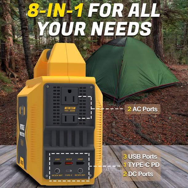 LIPOWER Portable Power Station 300W, Solar Power Generator